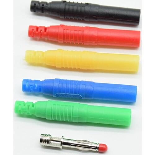 2pcs 4mm Male Banana Plug Straight Insulated Safety Wire Solder DIY Connectors Instrument test plug high current voltage gauge