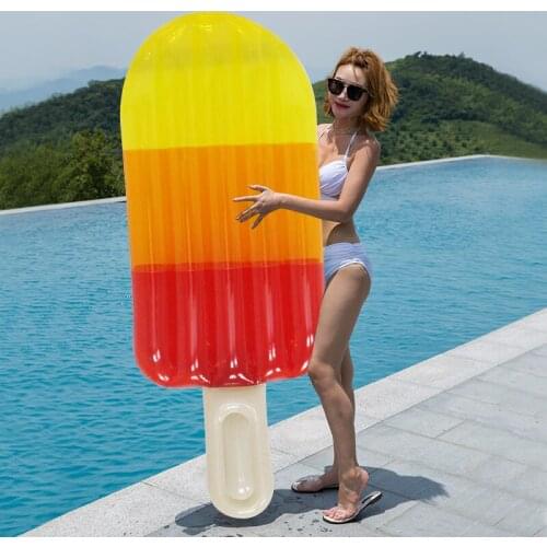 2019 New Giant Ice Cream Pool Float Inflatable Ice Block Float Mat Inflatable Popsicles Air Bed Mattress Water Pool Floating Row