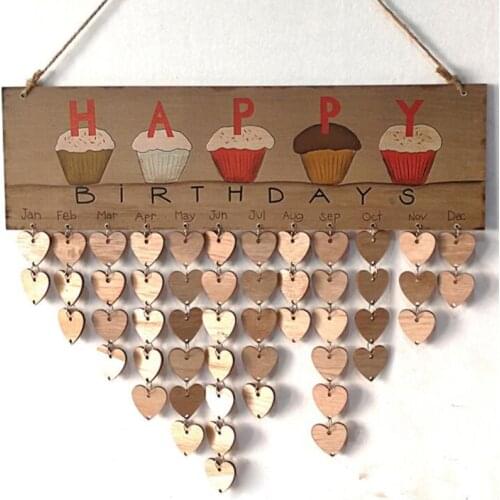 2021 DIY Families Friends Wall Hanging Calendars Decor Birthday Printed Wooden Calendar Home Hanging Decor Gift Wood Calendar