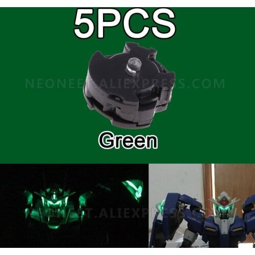 5PCS Green Gundam Model LED Lights Unit High Quality Version Assembled 1/100 MG Gundam Model Robot