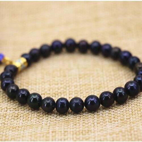 7-8mm natural black nearround pearl nearround beads strand bracelets & bangle lovely cloisonne pendant diy jewelry 7.5inch B3121