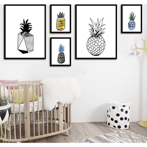 Abstract Various WeirdPineapples Nordic Posters And Prints Wall Art Canvas Painting Wall Pictures For Living Room Decor