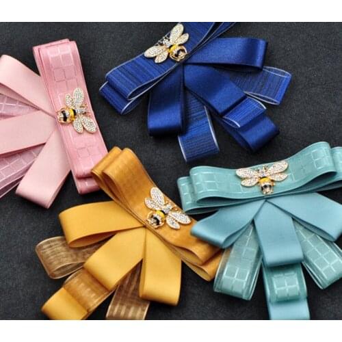 Free shipping New fashion woman female handmade Korean British College wind collar flower pin knot shirt ribbon brooch bow tie