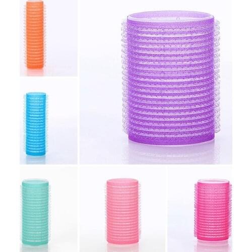 6pcs Self Grip Hair Rollers Cling Any Size Home Salon DIY Hair Styling Tools Hairdressing Hair Curlers Roller Random Color