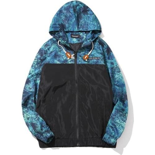 Plus size m-5xl (bust 136cm) 2016 autumn new floral camouflage spell have hat big yards adolescent male Japanese jacket