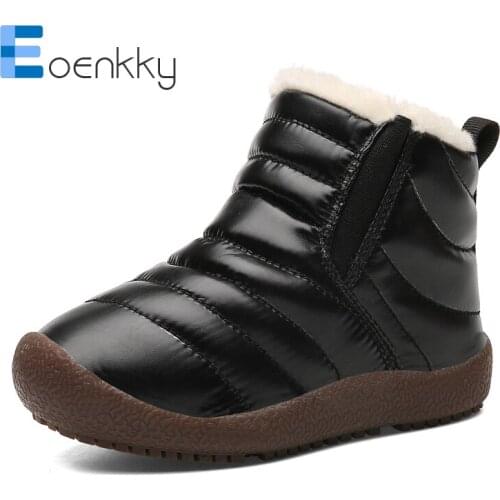 Luxury Designer Waterproof Kids Winter Boots Girls Toddler Warm Plush Shoes Boys Fashion Ankle Rubber Snow Boots for Children