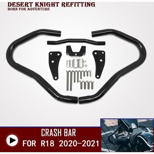 Black Engine Guard Crash Bar Protector For BMW R18 2020 2021 Protection Bar Motorcycle Accessories Bumper