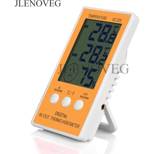 Digital Thermo-Hygrometer with Max/Min Records Digital Large LCD Indoor Outdoor Weather Humidity Hygrometer Vivarium Thermometer