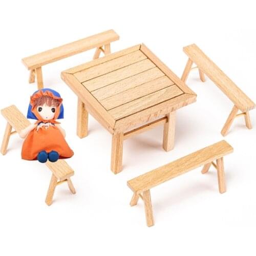 Wooden building blocks simulation table and chair toys geometric assembled building blocks childrens building blocks toys