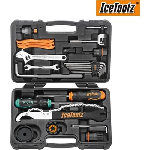 IceToolz 82F4 Bicycle Essence Tool Kit Multi-functional Bike Repair Tool Set with Box Easy Carry Cycling Repair Case Tool Set