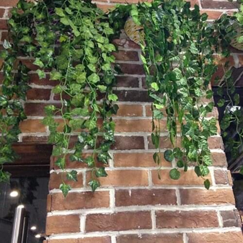 2.4m 1/5Pcs Artificial Fake Hanging Vine Plant Leaves Simulation Climbing Vines Garland Home Garden Wall Club Decoration Green