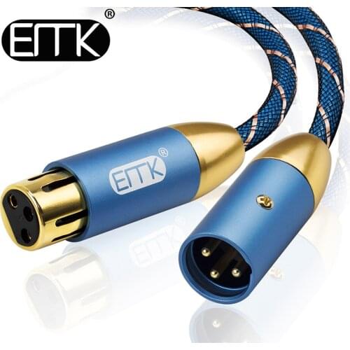 EMK XLR Cable Karaoke Microphone Sound Cannon Cable Plug XLR Extension Mikrofon Cable for Audio Mixer Amplifiers 15m XLR Cord