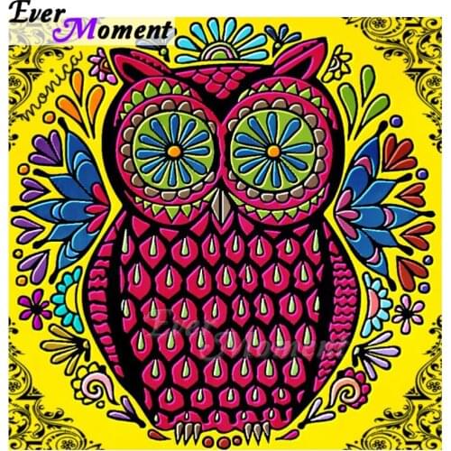 Ever Moment Diamond Painting Cartoon Owl Picture Home Household Wall Decoration Crystal Rhinestone Resin Drill Gift ASF2206