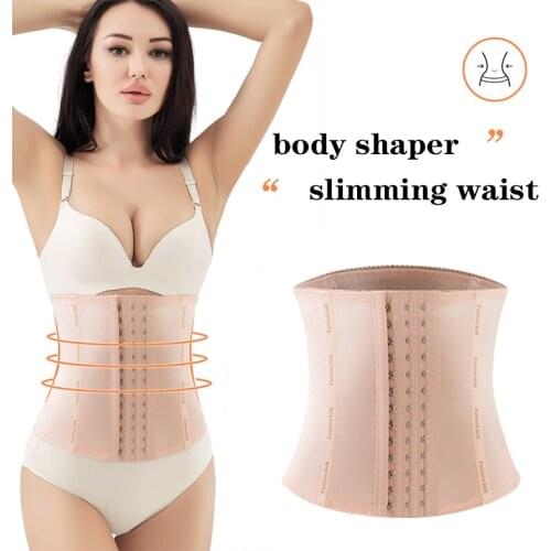 Waist Trainer Women Flat Belly Sheath Steel Boned Modeling Straps High Waist Body Shaper Slimming Girdle Tummy Trimmer