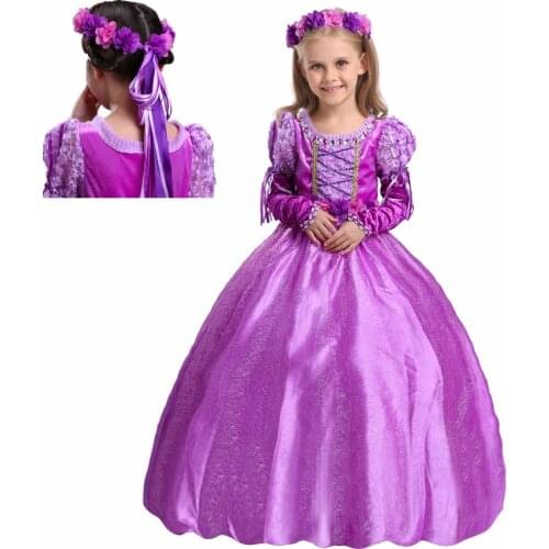 2020 Summer Children Clothes Sophia Rapunzel Princess Dress Kids Cosplay Costume Masquerade Ball Gowns dress for kids Xmas Gifts