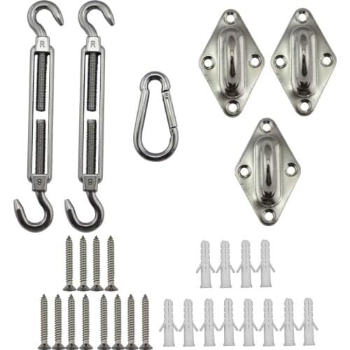 M8 Stainless Tri angle Shade Sail Kits or 3 Corners Shade Sail Hardware Kits 2 Sets