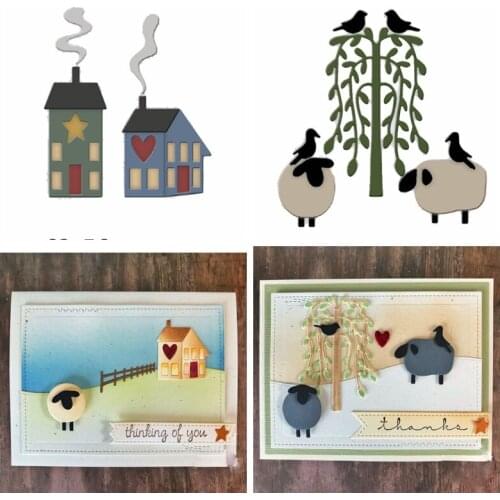 Cottage Home Sheep Metal Cutting Dies Stencils for DIY Scrapbooking Photo Album Decorative Embossing Card Crafts Die Cut 2019