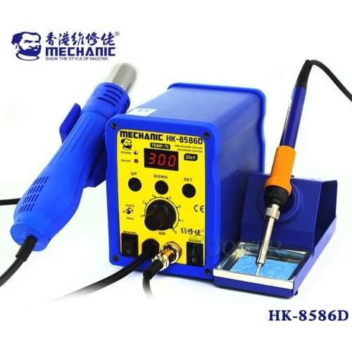 MECHANIC HK-8586D 220V/110V 700W HK-8586D 2 in 1 SMD Soldering Iron Hot Air Rework Heat Gun Solder Station