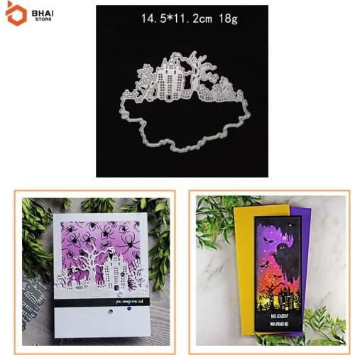 Halloween Building Metal Cutting Dies Stencil DIY Cards Stencils Photo Album Embossing Paper Making Scrapbooking Knife Mold 2021