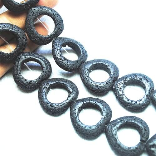 14PCS Loose Lava Stone Beads Heart Shape Volcano From Burning Mountain 28MM For Women Necklace Making Accessories Free Shipping