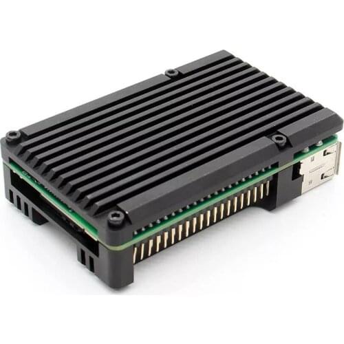 Latest CNC Aluminum Alloy Case Shell Enclosure Cooling Fan Heat sink for Raspberry Pi 4