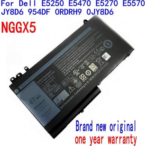 100% Brand new 47WH/4130mAh NGGX5 battery For DELL Latitude E5270 E5470 M3510 E5570 E5550 E5570 JY8D6 0JY8D6 954DF Laptop