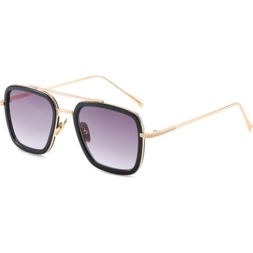 Luxury Fashion Iron Man Endgame Sunglasses Retro Male Tony Stark Square Shades Newest Sun Glasses2021