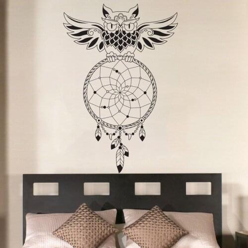 Creative Owl Pattern Cool Dreamcatcher Wall Mural Art Design Special Dreamcatcher Wall Sticker Removable For Home Decor Y-788
