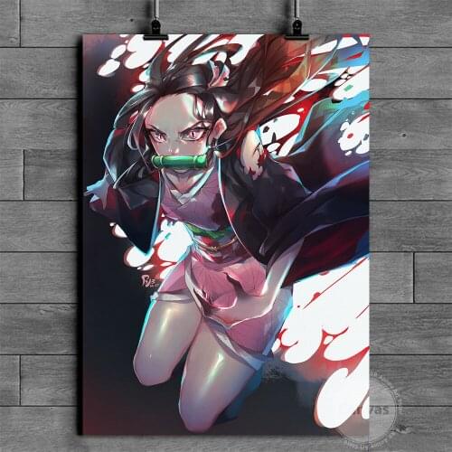 Anime Nezuko Demon Slayer Poster Pictures Home Manga Decoration Paintings Canvas HD Prints Wall Art Modular Living Room