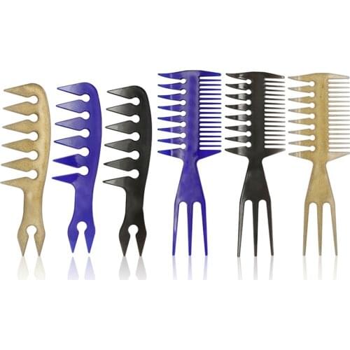 Professional Wide-tooth Anti-static Double-sided Comb Hairbrush Fork Men Beard Hairdressing Brush Barber Shop Styling Tool Salon