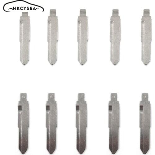 HKCYSEA 10 pcs/lot Metal Blank Uncut Flip KD Remote Key Blade Type #14 for Isuzu Key Blade NO. 14