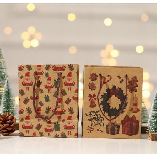 Christmas decor Small Santa Claus Tote Bag Exquisite Kraft Paper Gift Bag Christmas Gift Bag Small Santa Claus Tote Bag Gift Bag