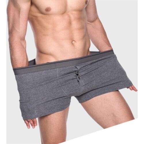 Plus big size 4XL-6XL men shorts comfortable underwear button boxers