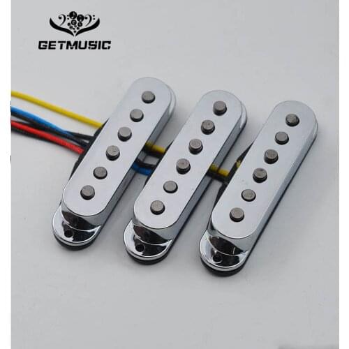 Alnico 5 Single Coil Staggered Top Fiber Bobbin Pickup Electric Guitar Pickup Neck/Middle/Bridge 50/50/52mm for FD Guitar Purple