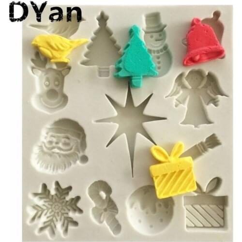 Silicone DIY Handmade Soap Mold Santa Claus Snowflake Mold Cake Moisturizing Baking Tools A1376