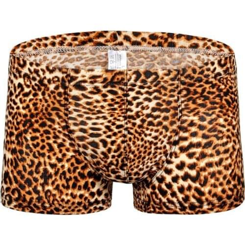 Sexy Leopard Boxers Mens Underwear Breathable Tiger Animal Boxers Underpants Boxer Shorts Men Trunks