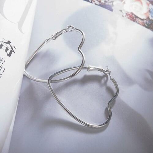 Simple Creative Women Heart Earrings Party Wedding Fashion Jewelry
