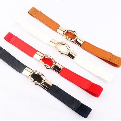 High Quality Waistbands For Women Thin Ladies Belts For Dress HOT Elastic Waist Belt Female Stretch Cinch Gold Buckle Waistband