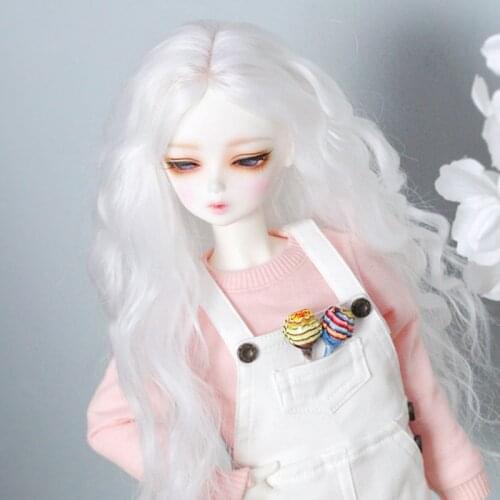 1/3 1/4 1/6 1/8 High Temperature Long Fashion White Wavy Wire Bjd Wig For BJD Doll