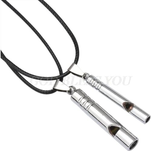1PC Titanium Steel Whistle Portable Keychain Necklace Pendants Whistle EDC Keyring for Emergency Survival Outdoor Drop Shipping