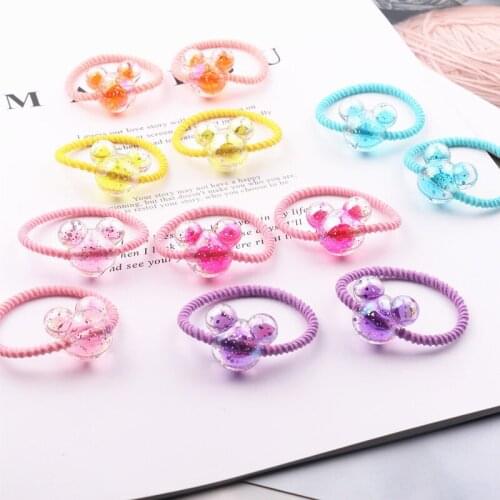 2PCS New Cute Bright Animal Head Princess Headwear Kids Elastic Hair Bands Children Ropes Girls Accessories Baby Headdress