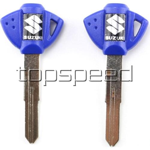 2 PCS Blue Blank Key Uncut For Suzuki GSX GSXR 400/600/750/1000/1300 BANDIT HUYABUSA Motorcycle