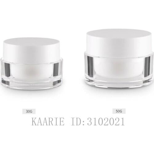 30g50g 10pcs Empty Acrylic Cosmetics Double Layer Cream Jar,DIY Portable Facial Cream Containers ,Refillable Eye Cream Package