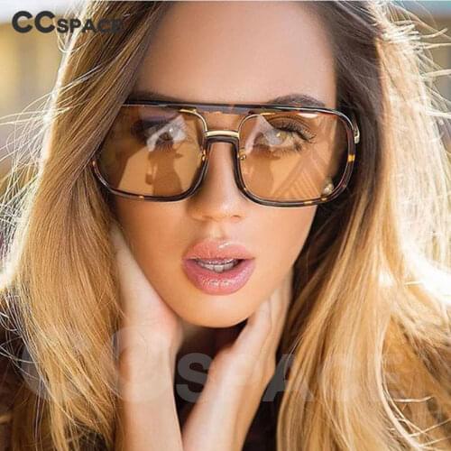 46160 Square Big Frame Sunglasses Men Women Fashion Shades UV400 Vintage Glasses
