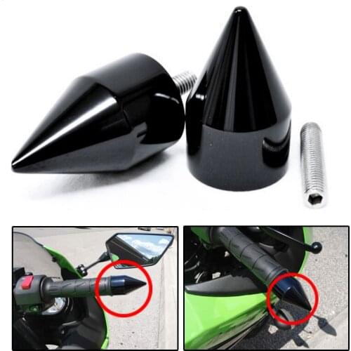 Aftermarket free shipping motor parts For Motorcycle Kawasaki Ninja 250 500 ZX600 ZX6 636 ZZR600 ZX6R ZX6RR Black Spike Bar Ends