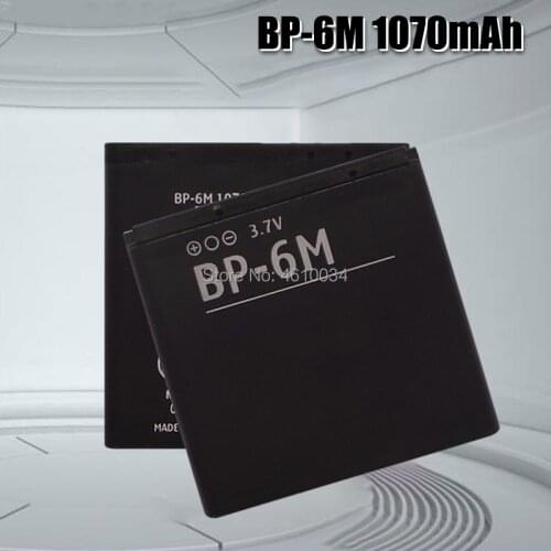 1070mAh BP-6M Battery For Nokia N73 N77 N82 N93 N93S E51 3250 6151 6233 6234 6280 6282 6288 6720C 6290 9300 9300i Battery BP6M