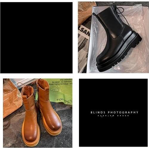 Martin boots Womens boots Genuine leather British Lacing motorcycle boots The bottom of the thick Womens shoes