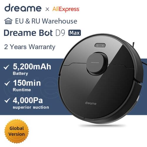 Dreame Bot D9 Max Robot Vacuum Cleaner For Home Superb LiDAR Navigation, 4000Pa Suction ,Smart Alexa Support, 570ml Dust Tank
