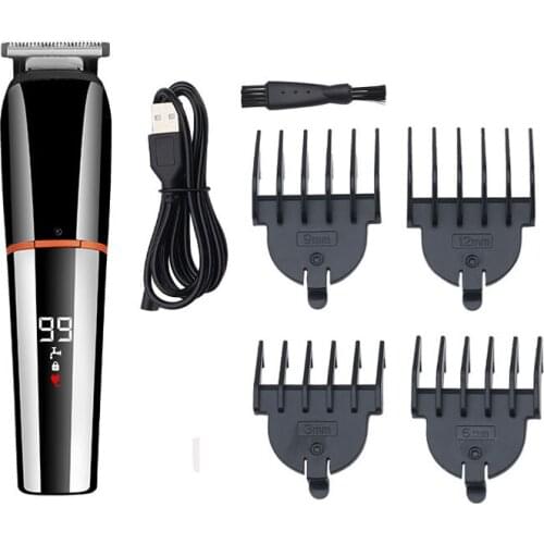 Electric hair trimmer USB rechargeable hair clipper cordless haircut machine LED beard trimmer oil head clipper washable