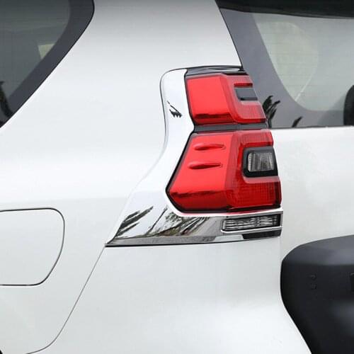 ABS Chrome Rear Tail Light Lamp Cover Trim 2pcs for Toyota Prado Fj150 2018